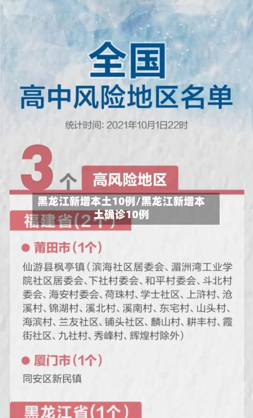 黑龙江新增本土10例/黑龙江新增本土确诊10例