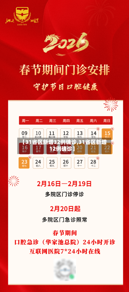 【31省区新增32例确诊,31省区新增12例确诊】