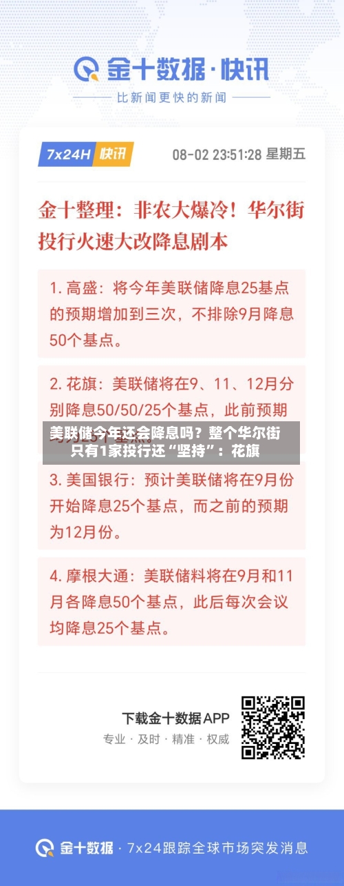 美联储今年还会降息吗？整个华尔街只有1家投行还“坚持”：花旗-第2张图片
