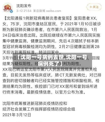 【沈阳一号病例去世,沈阳一号病例死了】-第2张图片