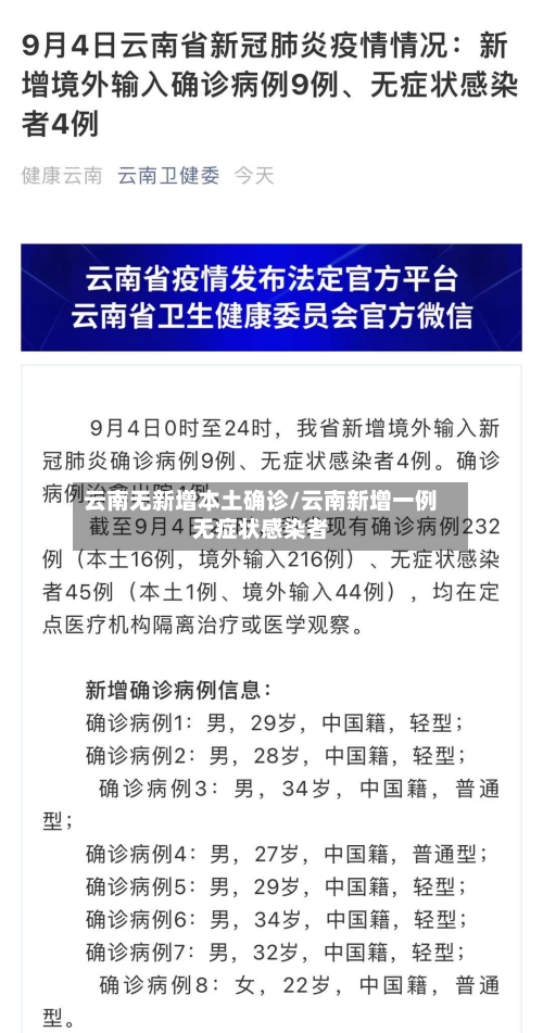 云南无新增本土确诊/云南新增一例无症状感染者