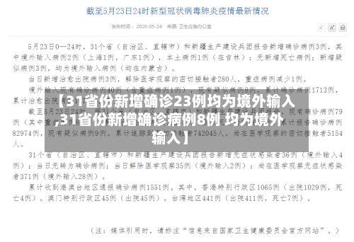 【31省份新增确诊23例均为境外输入,31省份新增确诊病例8例 均为境外输入】