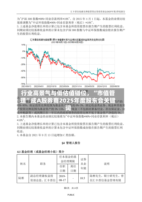 行业高景气与低估值错位，“市值管理”成A股券商2025年度股东会关键词