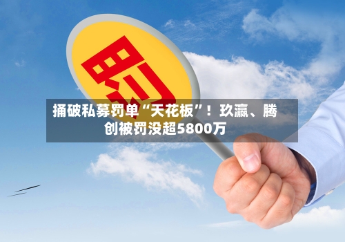 捅破私募罚单“天花板”！玖瀛	、腾创被罚没超5800万-第2张图片