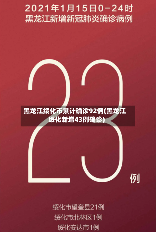 黑龙江绥化市累计确诊92例(黑龙江绥化新增43例确诊)