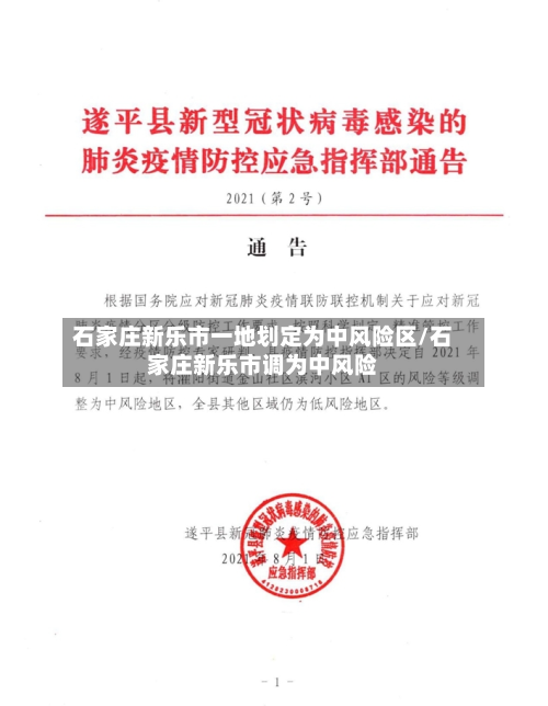 石家庄新乐市一地划定为中风险区/石家庄新乐市调为中风险