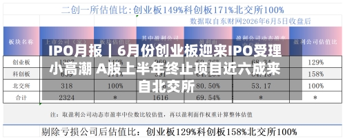 IPO月报|6月份创业板迎来IPO受理小高潮 A股上半年终止项目近六成来自北交所-第2张图片