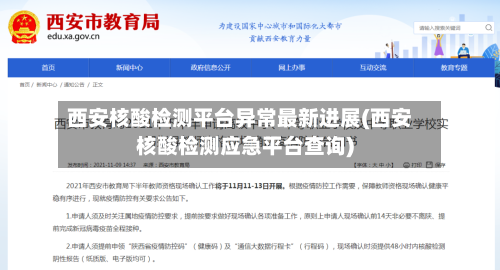 西安核酸检测平台异常最新进展(西安核酸检测应急平台查询)