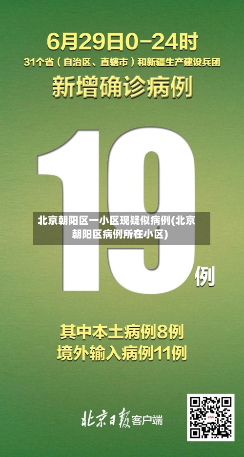 北京朝阳区一小区现疑似病例(北京朝阳区病例所在小区)-第3张图片