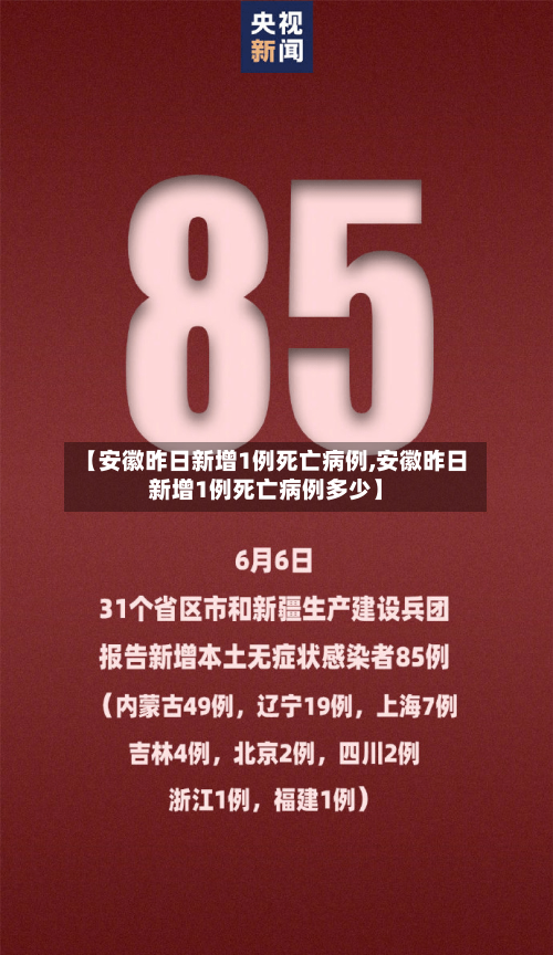 【安徽昨日新增1例死亡病例,安徽昨日新增1例死亡病例多少】