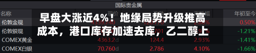 早盘大涨近4%！地缘局势升级推高成本，港口库存加速去库	，乙二醇上方空间还有多大？-第2张图片