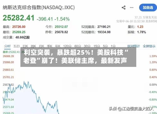 利空突袭，暴跌超25%！美股科技“老登”崩了！美联储主席，最新发声-第3张图片