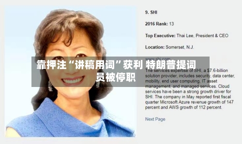靠押注“讲稿用词”获利 特朗普提词员被停职-第3张图片