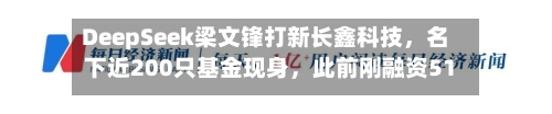 DeepSeek梁文锋打新长鑫科技，名下近200只基金现身	，此前刚融资510亿-第3张图片