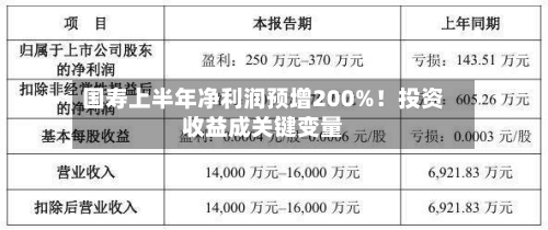 国寿上半年净利润预增200%!投资收益成关键变量-第3张图片