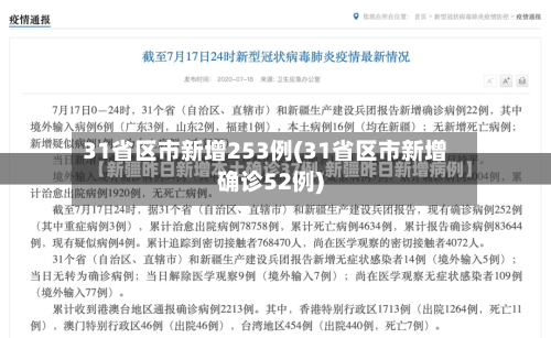 31省区市新增253例(31省区市新增确诊52例)-第3张图片
