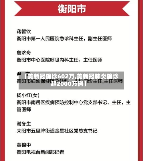 【美新冠确诊602万,美新冠肺炎确诊超2000万例】