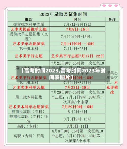 【高考时间2023,高考时间2023年时间表图片】-第3张图片
