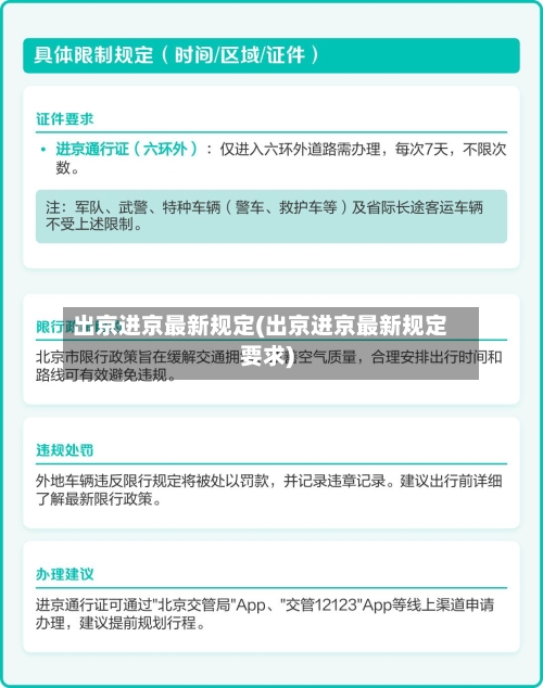 出京进京最新规定(出京进京最新规定要求)