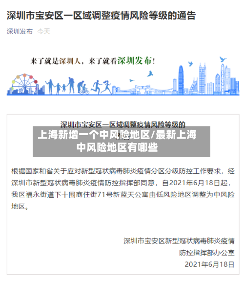 上海新增一个中风险地区/最新上海中风险地区有哪些-第2张图片