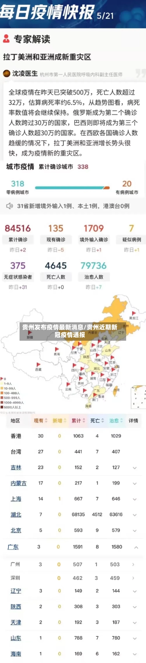 贵州发布疫情最新消息/贵州近期新冠疫情通报