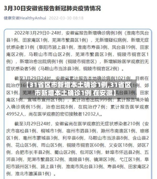【31省区市新增本土确诊1例,31省区市新增本土确诊1例 在安徽】-第2张图片