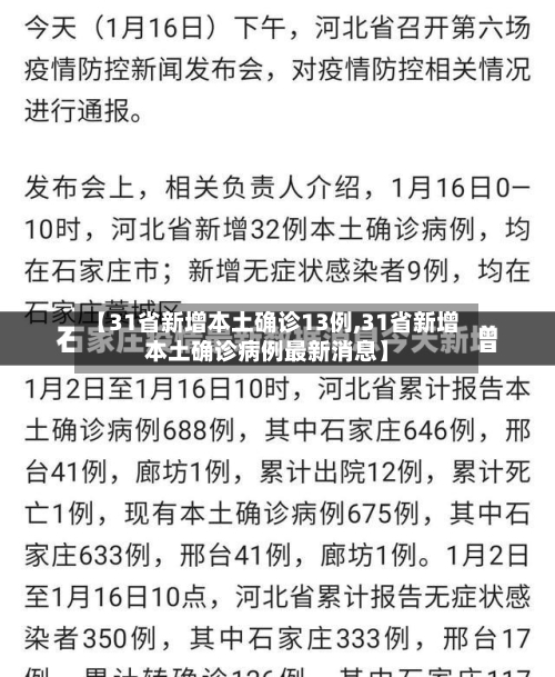 【31省新增本土确诊13例,31省新增本土确诊病例最新消息】