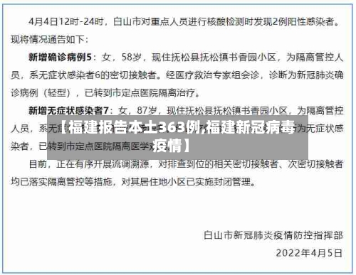 【福建报告本土363例,福建新冠病毒疫情】