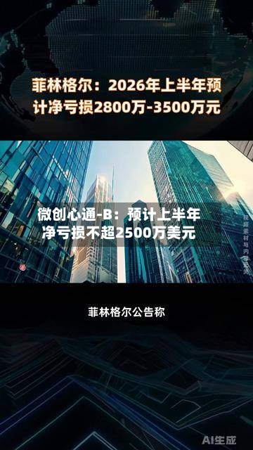 微创心通-B：预计上半年净亏损不超2500万美元