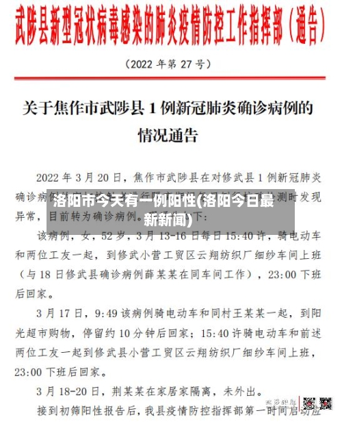 洛阳市今天有一例阳性(洛阳今日最新新闻)-第2张图片
