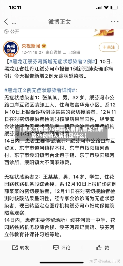 【黑龙江新增79例输入病例,黑龙江新增79例输入病例是什么】