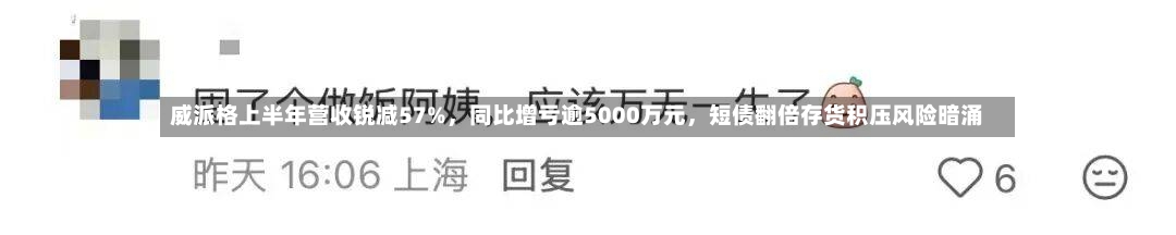 威派格上半年营收锐减57%，同比增亏逾5000万元，短债翻倍存货积压风险暗涌-第3张图片