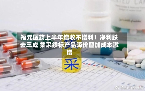 福元医药上半年增收不增利!净利跌去三成 集采续标产品降价叠加成本激增-第2张图片