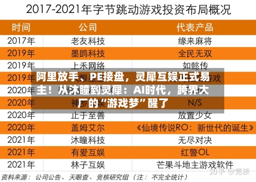 阿里放手、PE接盘，灵犀互娱正式易主！从沐瞳到灵犀：AI时代，跨界大厂的“游戏梦”醒了-第2张图片