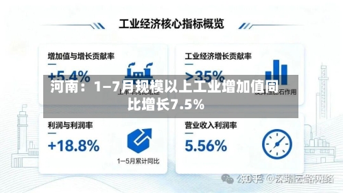 河南：1—7月规模以上工业增加值同比增长7.5%-第2张图片