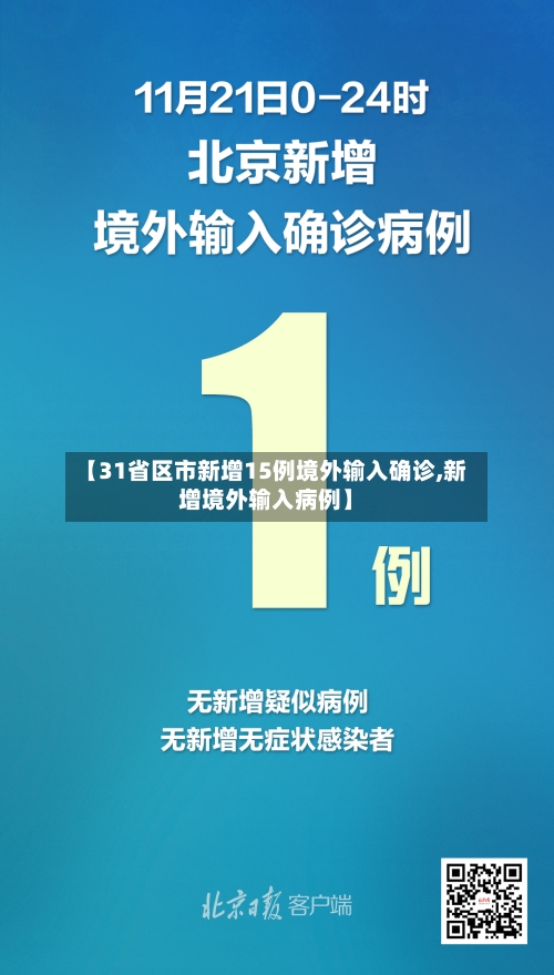 【31省区市新增15例境外输入确诊,新增境外输入病例】