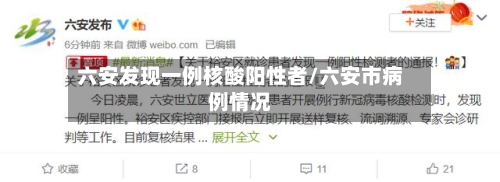 六安发现一例核酸阳性者/六安市病例情况-第3张图片