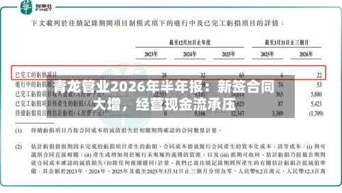 青龙管业2026年半年报：新签合同大增，经营现金流承压-第2张图片