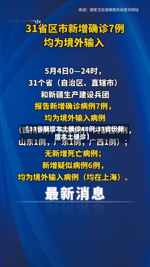 【31省新增本土确诊48例,31省份新增本土确诊】