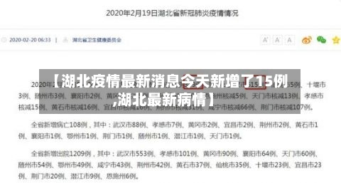 【湖北疫情最新消息今天新增了15例,湖北最新病情】-第2张图片