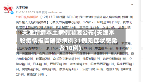 天津新增本土病例溯源公布(天津本轮疫情报告确诊病例31例无症状感染者10例)-第2张图片