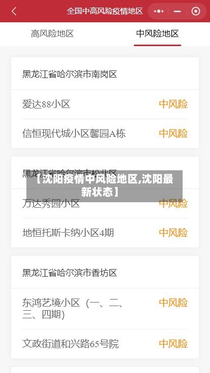 【沈阳疫情中风险地区,沈阳最新状态】-第2张图片