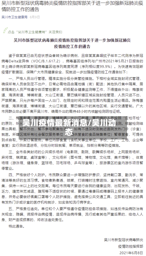 吴川疫情最新消息/吴川动态-第3张图片