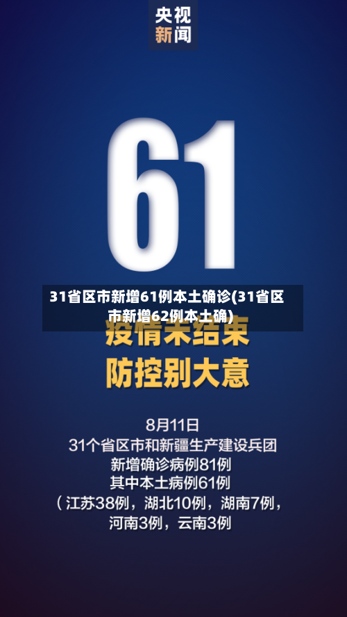 31省区市新增61例本土确诊(31省区市新增62例本土确)