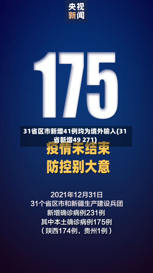 31省区市新增41例均为境外输入(31省新增49 271)