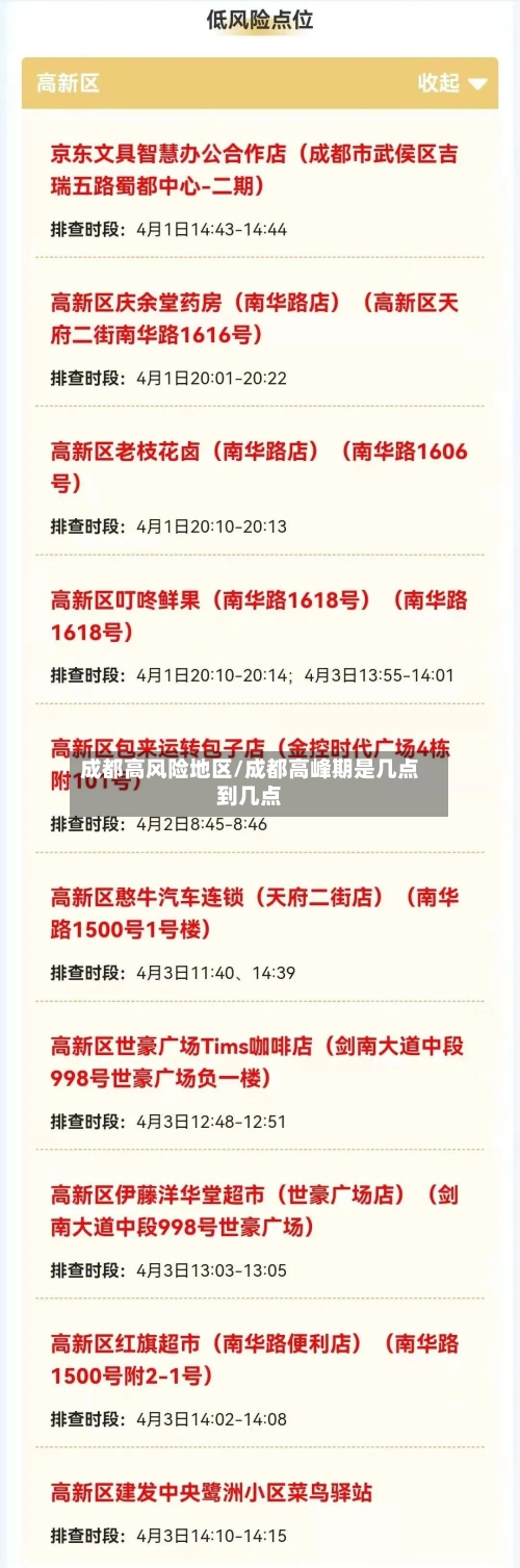 成都高风险地区/成都高峰期是几点到几点