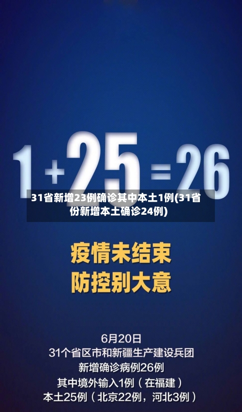 31省新增23例确诊其中本土1例(31省份新增本土确诊24例)-第2张图片
