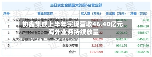 协鑫集成上半年实现营收46.40亿元 海外业务持续放量-第2张图片