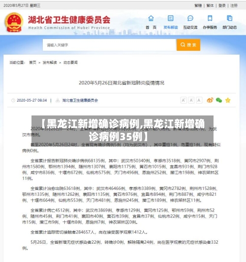 【黑龙江新增确诊病例,黑龙江新增确诊病例35例】