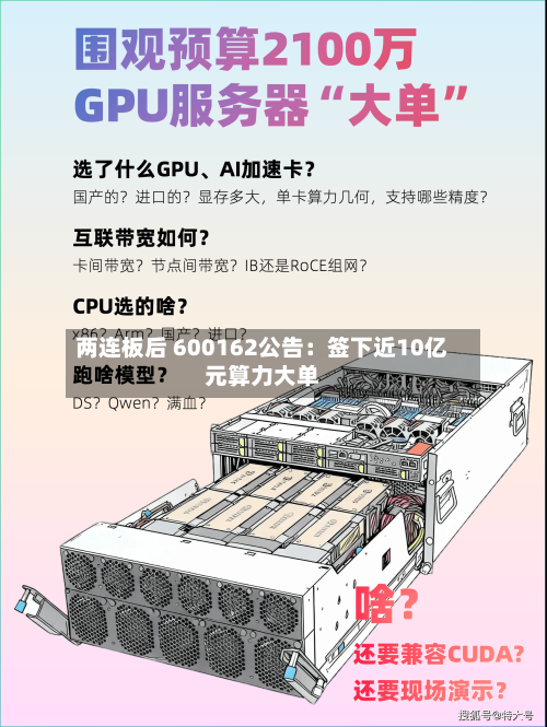 两连板后 600162公告:签下近10亿元算力大单-第2张图片